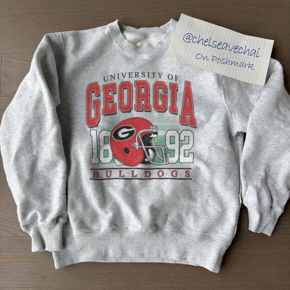 Vintage University of Georgia Bulldogs Football Sweatshirt 90s Georgia Shirt tee - Picture 1 of 2